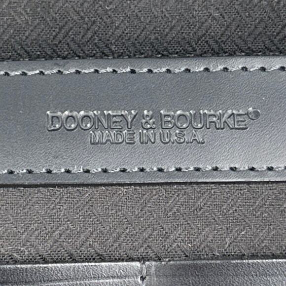 VTG Dooney & Bourke USA Black Leather Canvas Weekender Overnight Duffle No Strap - Picture 12 of 16